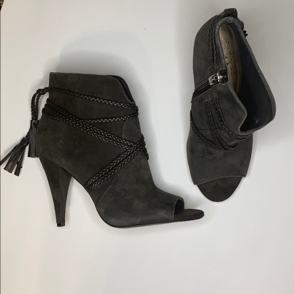 Vince Camuto Astan Peep-Toe Suede Ankle Boot